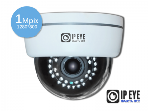 купольная 1мп ip-камера ipeye-3851+fish eye